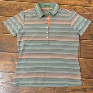Nike dry fit golf shirt size medium striped nwot